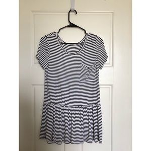 Black and white striped babydoll top